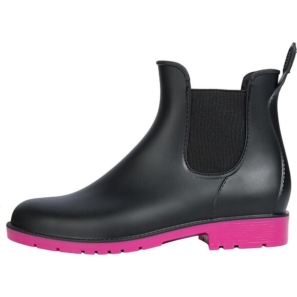 Women's Rose Waterproof Chelsea Double Elastic Ankle Rain Boots - Picture 3 of 8